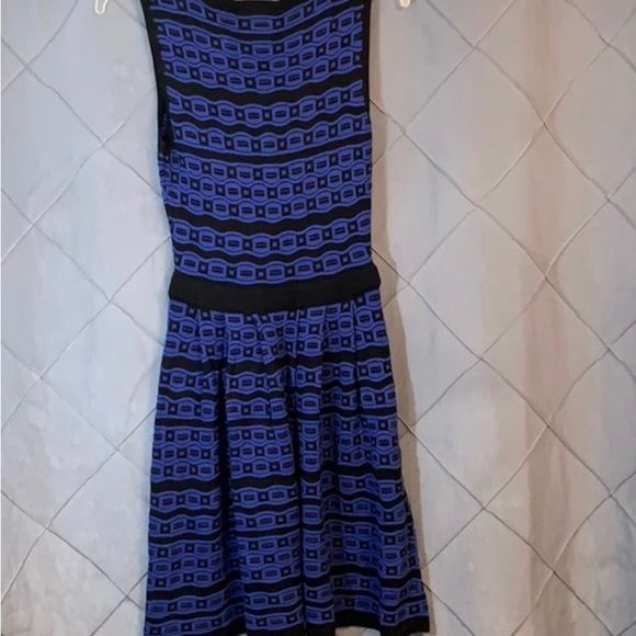 McGinn anthropology Geometric blue & black dress size small medium s/m - Picture 5 of 6